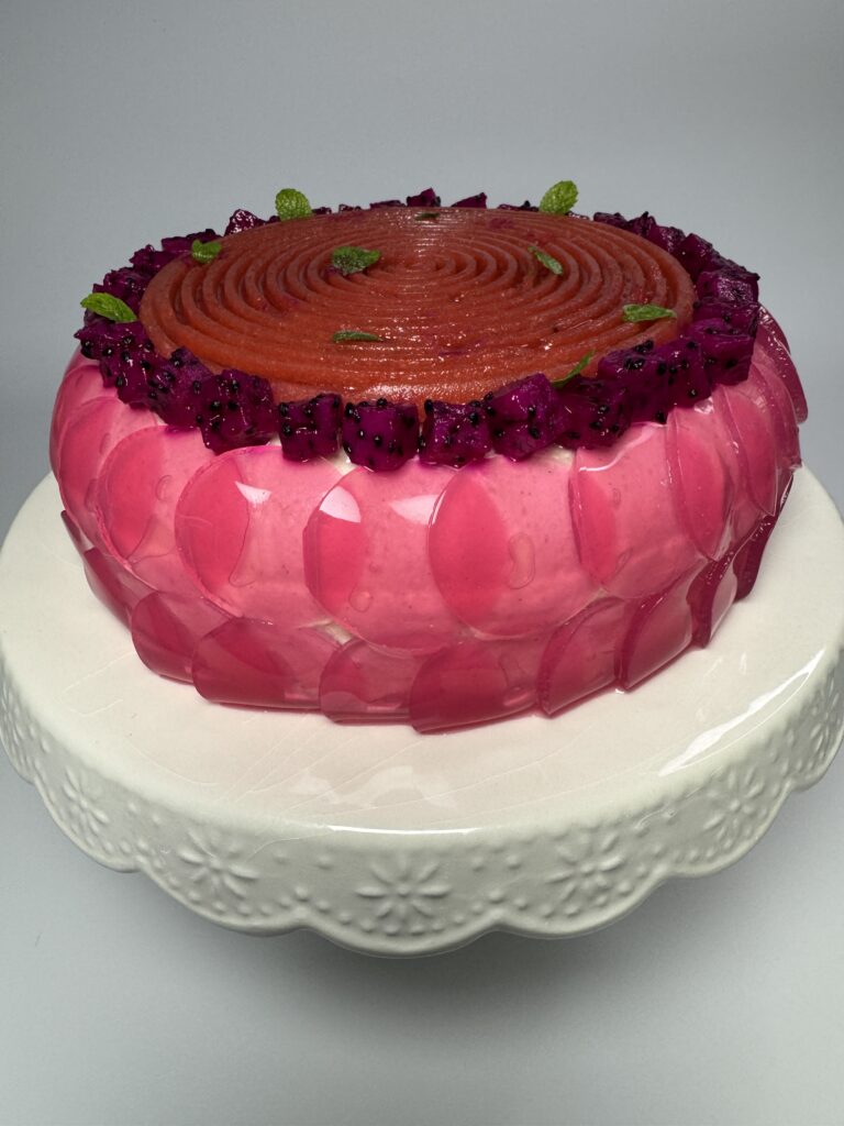 Babna's Dragon Fruit and Strawberry Entremet